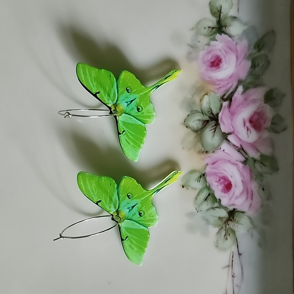 New Luna Moth Earrings 🦋